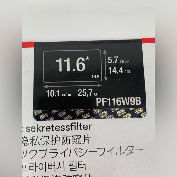 3M 11.6” Black Privacy Filter For Laptop Screen - Picture 2 of 4